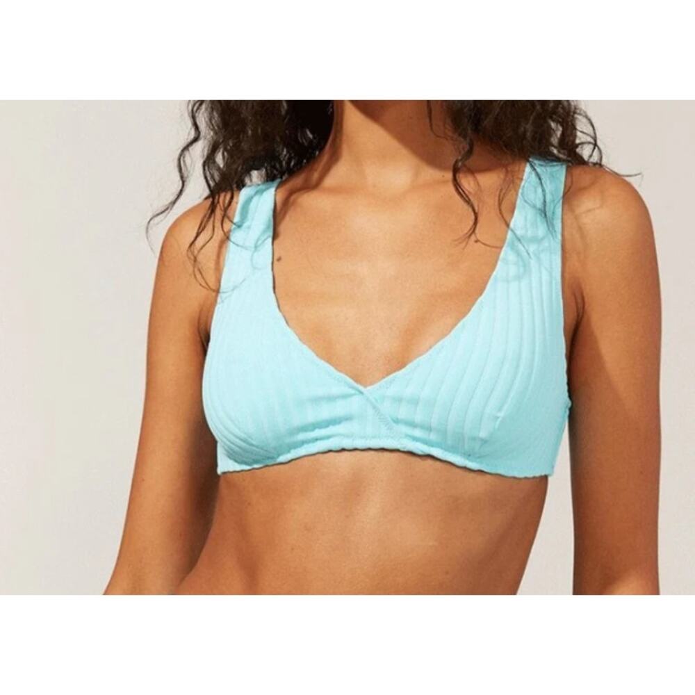 Solid and Striped The‎ Beverly Ribbed Top in Fresh Air Women's X-Small Flawed